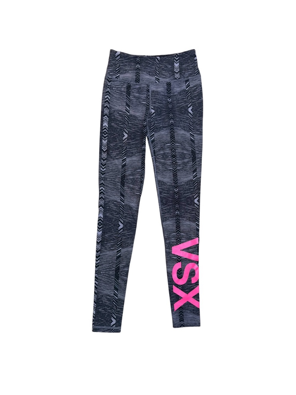 Victoria’s Secret VSX Sport Knockout Leggings Small Long Gray Pink Logo